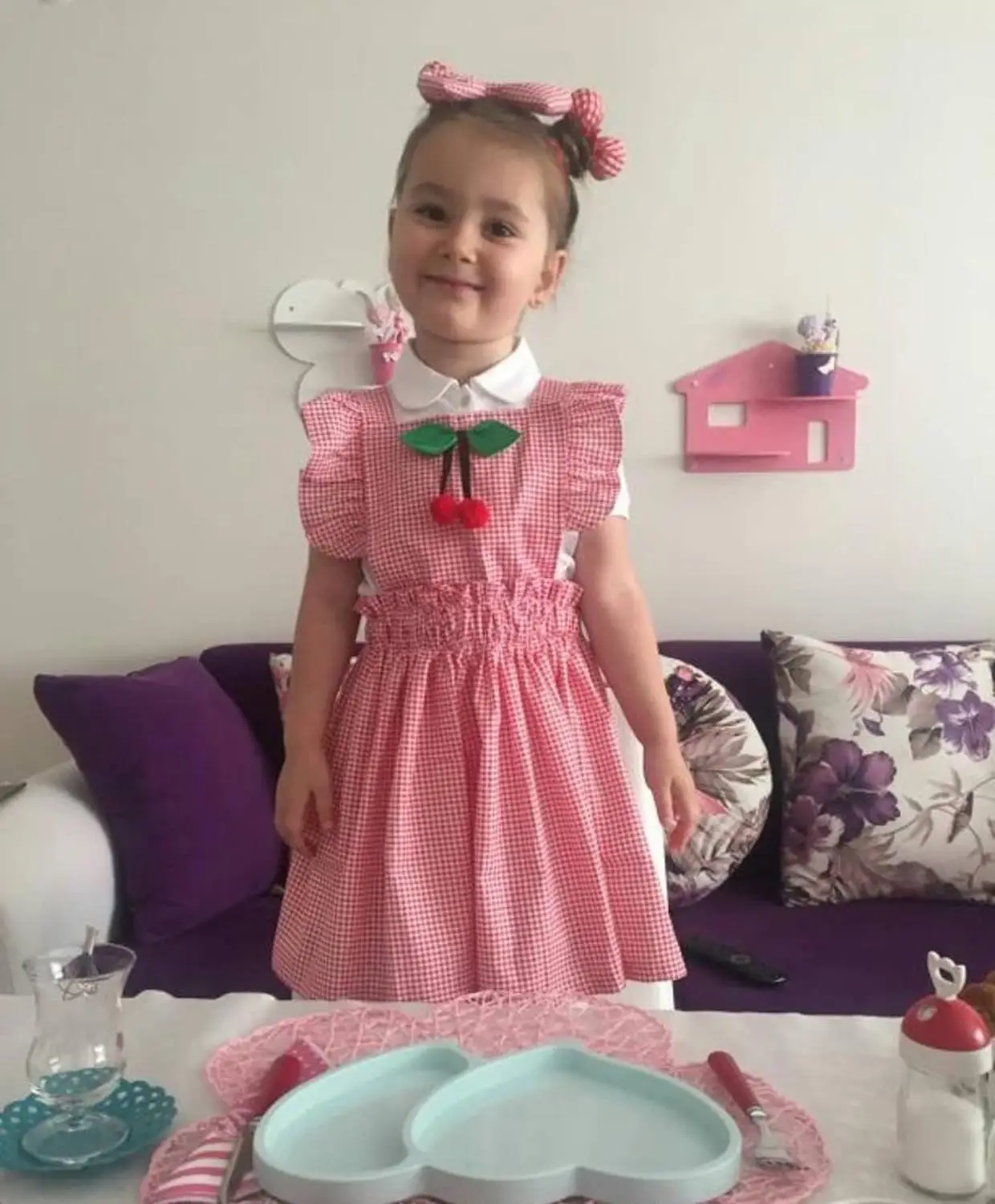 

2020 New Fashion Kids Baby Dresses Outfits Colorful Cherry Pattern Casual Wear