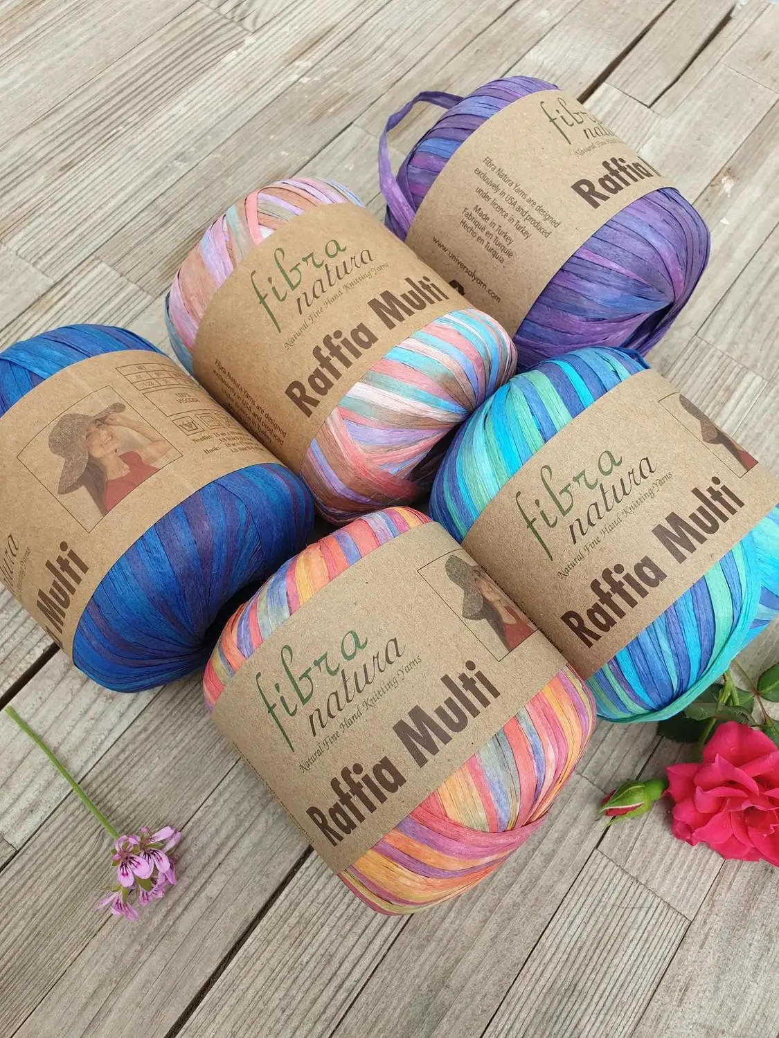 Fibra Natura Raffia Multi Волокно натуральная рафия мульти-пряжа 100% целлюлоза красочная