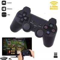 wireless gamepad universal 2 4g receiver joystick dual vibration for android tv box tablets pc game controller ps3 mando in st