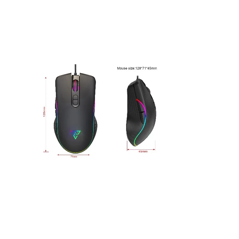 Мышь MGX products leader игровая мышь RGB 7200 DPI оптическая с 7 пульсами эргономичная USB |