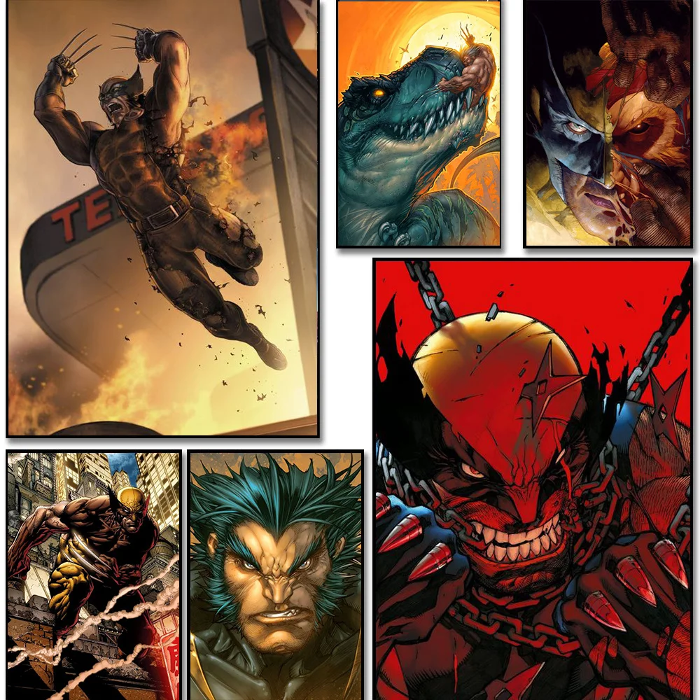 

Pop Marvel Superheroes Poster Wolverine Canvas Prints Poster Classic Movie Wall Art Poster Living Room Picture For Home Decor