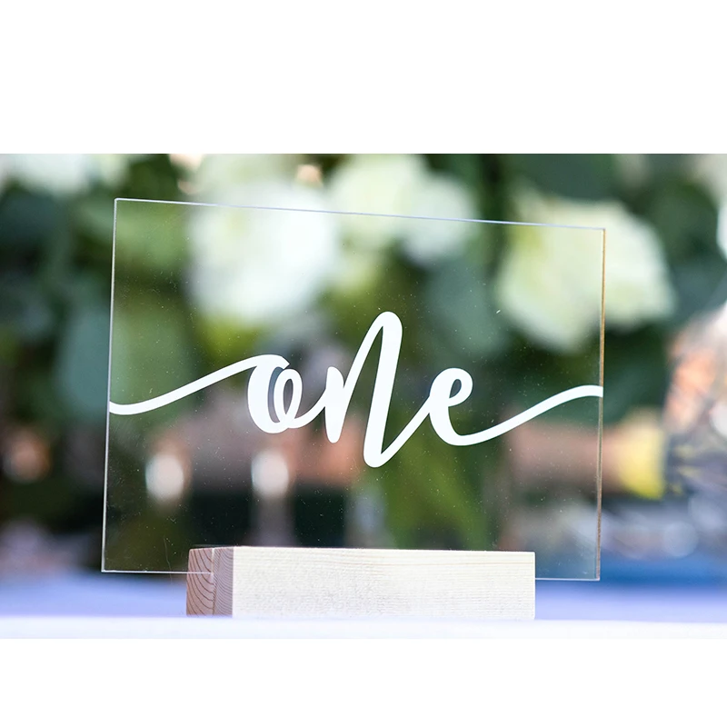 Персонализированные Табличные знаки с цифрами Свадебный прозрачный акриловый