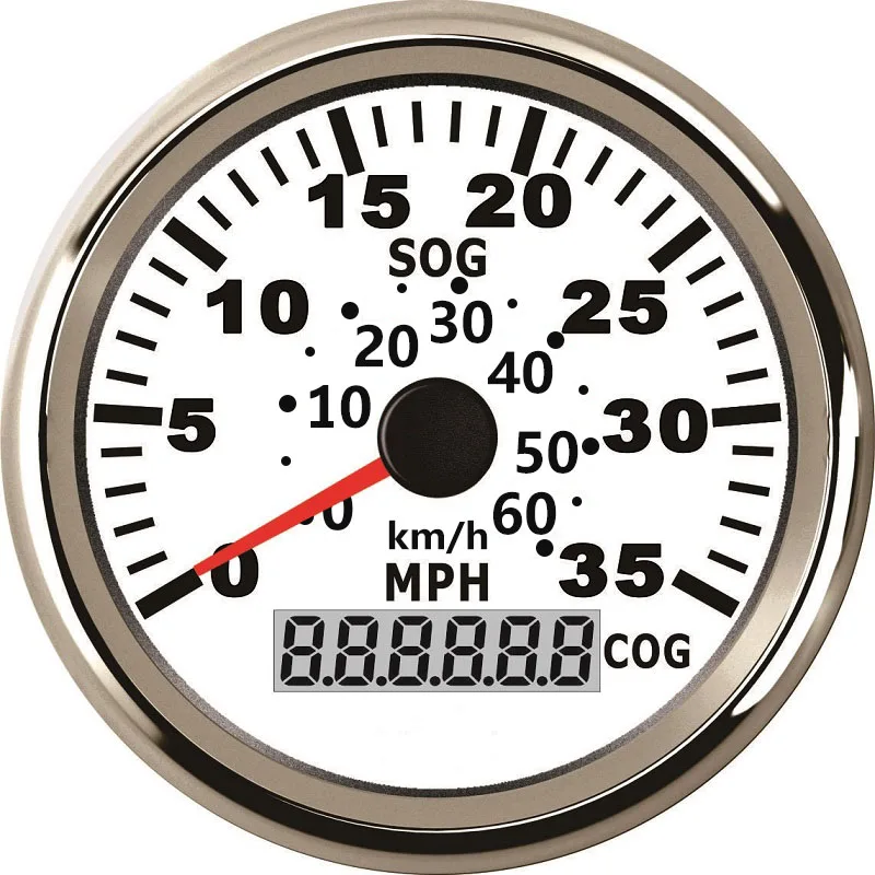 

Катер, яхта, GPS Спидометр 35 миль/ч 60 км/ч с подсветкой 3-3/8 ''(85 мм) 12 В/24 В для автомобиля, внедорожника, лодки