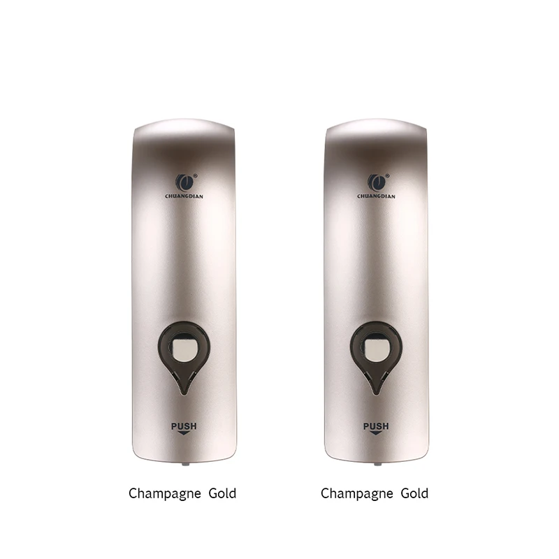 2pcs Champagne Gold 300 мл дозатор для жидкого мыла, дозатор для кухонного мыла, настенный дозатор для ванной, душа, жидкое дезинфицирующее средство, диспенсер для мыла на ощупь - Цвет: 2pcs Champagne Gold