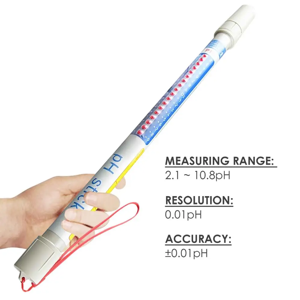 Ручной Водонепроницаемый измеритель pH Stick гидропоники Dipstick тестер + Встроенный ATC
