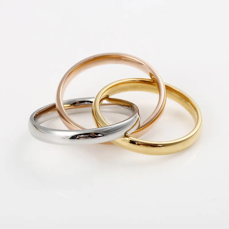 Классическое кольцо в виде Троицы для женщин кольца из нержавеющей стали подарок