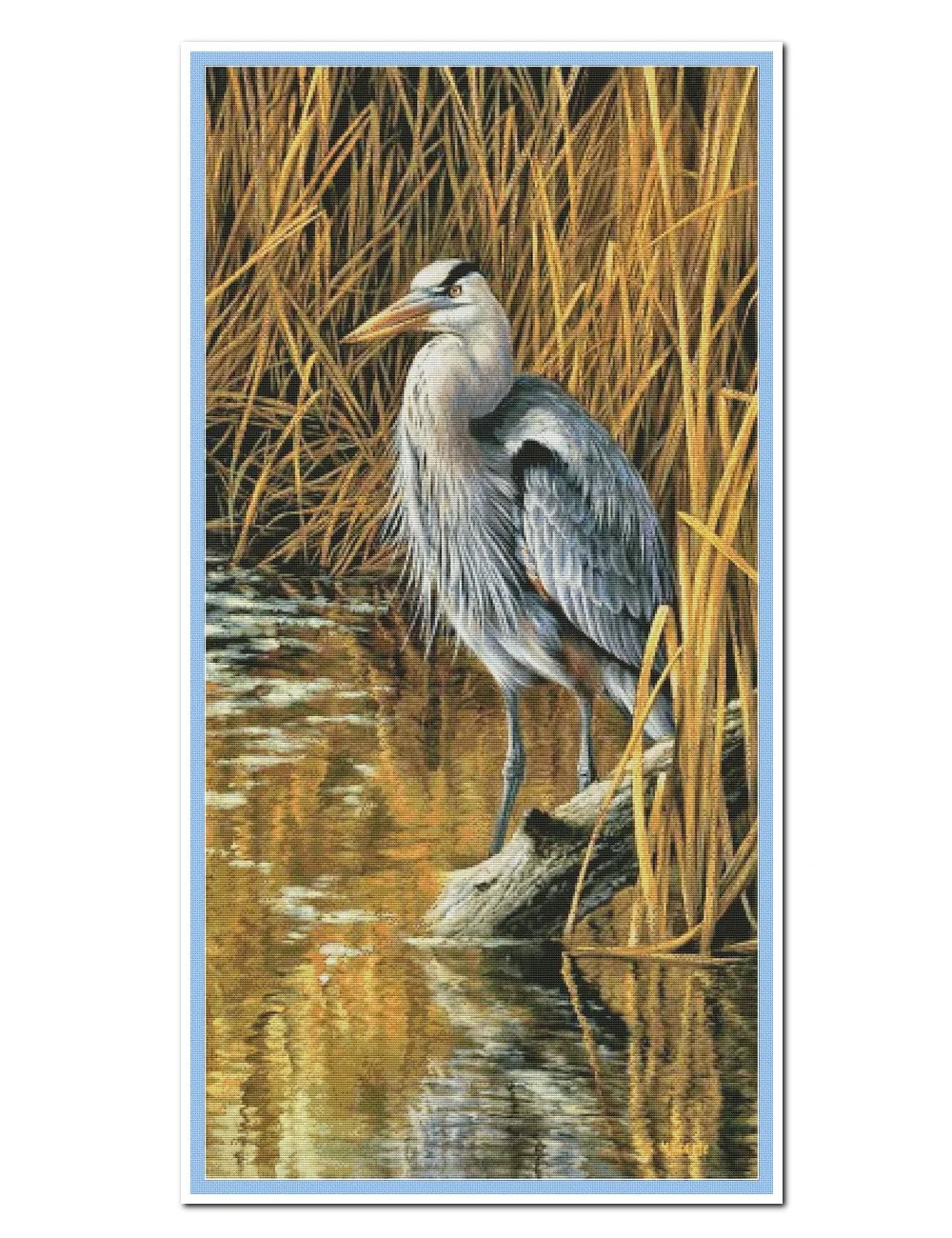 Схема вышивки крестиком &quotГолубая Цапля&quot