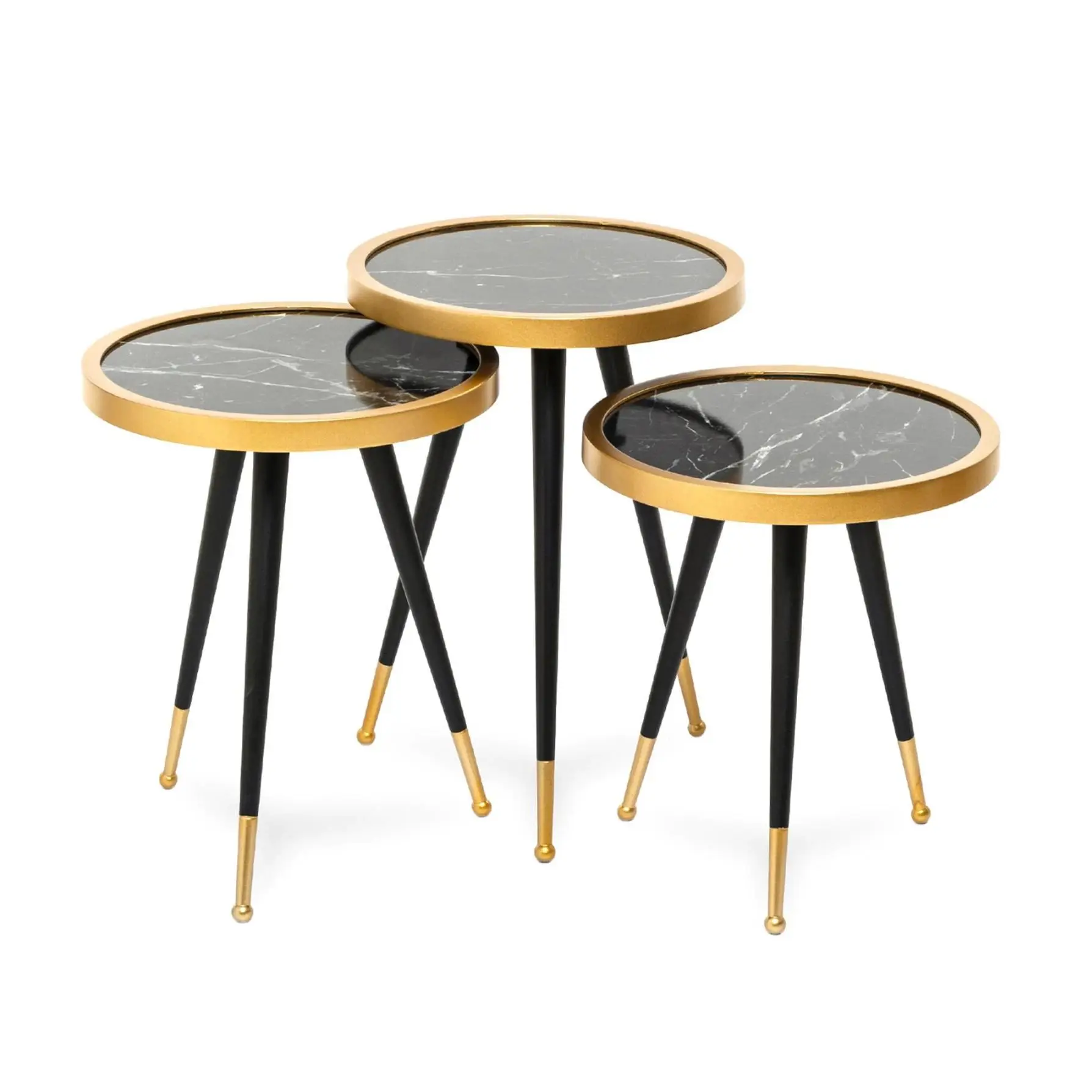 

Black Gold Marble Pattern Zigon nesting Coffee Table 3 Pcs Living Room Kitchen Home Furniture nesting Coffee Table Decor Dining Accessories Turkey from