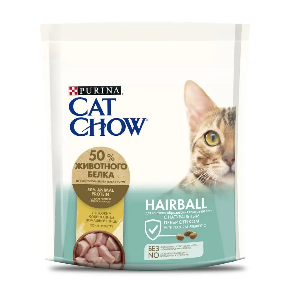 Сухой корм Cat Chow® для контроля образования комков шерсти с высоким содержанием