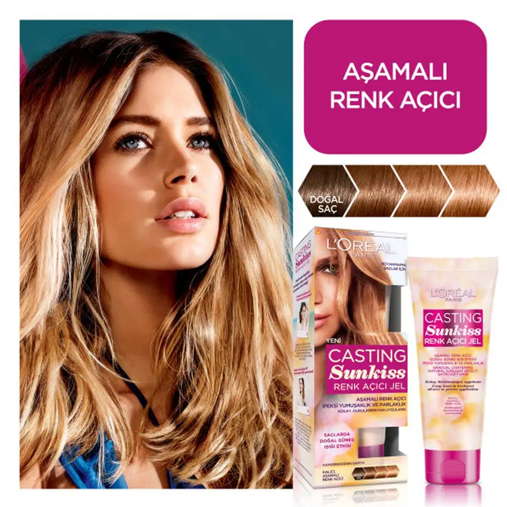 Лореаль Casting Sunkiss Цвет Осветляющий гель желе волос белокурых блондирующая