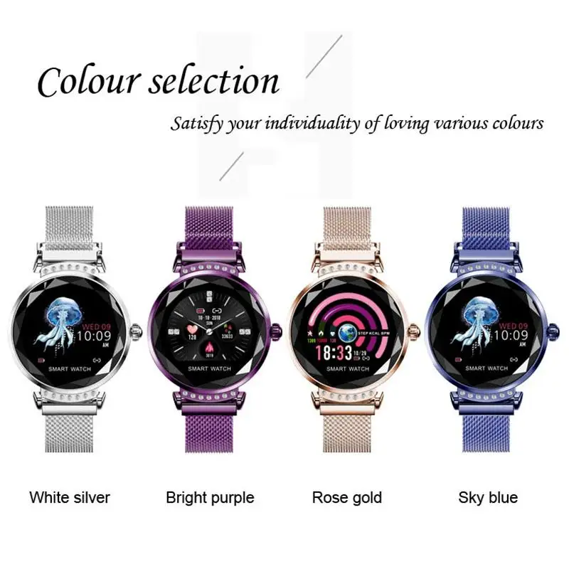 Женские смарт часы H2 со стразами (Серебристый) | Электроника