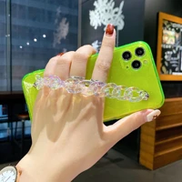 transparent glitter bracelet phone case for iphone 12 13 11 pro xr x xs max 7 8 plus 12mini shockproof soft silicone back cover