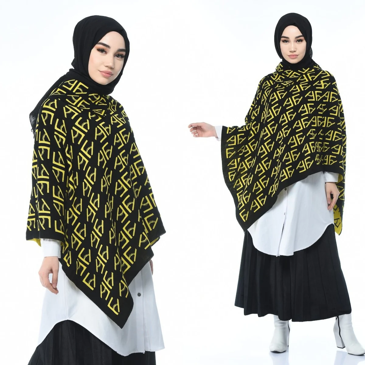 

2021 Spring Warm Women Ladies Cape Coat Cloak Poncho Oblique Stripe Coat Bohemian Shawl Scarf Muslim Fashion Knitted Pullovers
