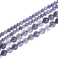 natural gemstone iolite cordierite beads strand round 234mm for diy jewelry craft making bracelet necklace