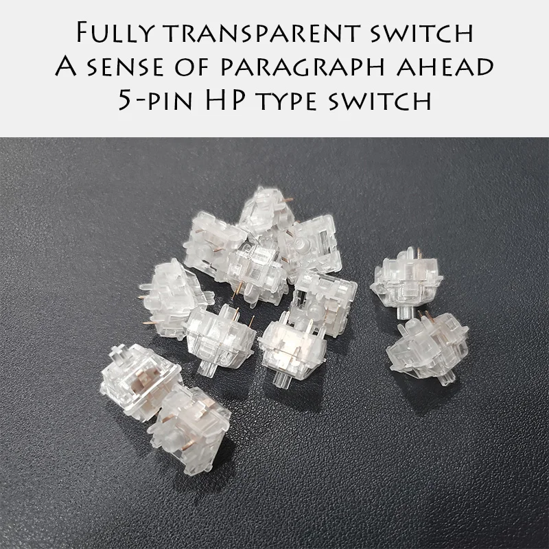 Mechanical Keyboard Switch 5-pin Bottoming 60g In Advance Paragraph Transparent Switch Supports Low Temperature Wave Soldering