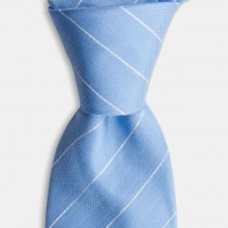 

White striped blue silk tie 67825532