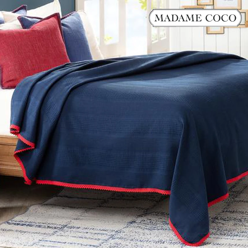 

Skin-friendly Gauthier Single-Size Laced Coverlet linens bed cover blanket cotton Four Seasons Cover Blanket Made in TURKEY
