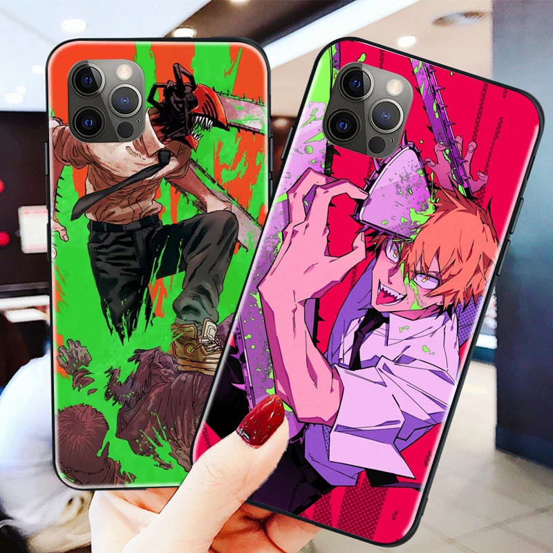 

Japan Anime Chainsaw Man Cartoon Phone Case For iPhone 6 6S 7 8 Plus X XS XS Max XR 11 11 Pro 12 Shockproof Protective Cover