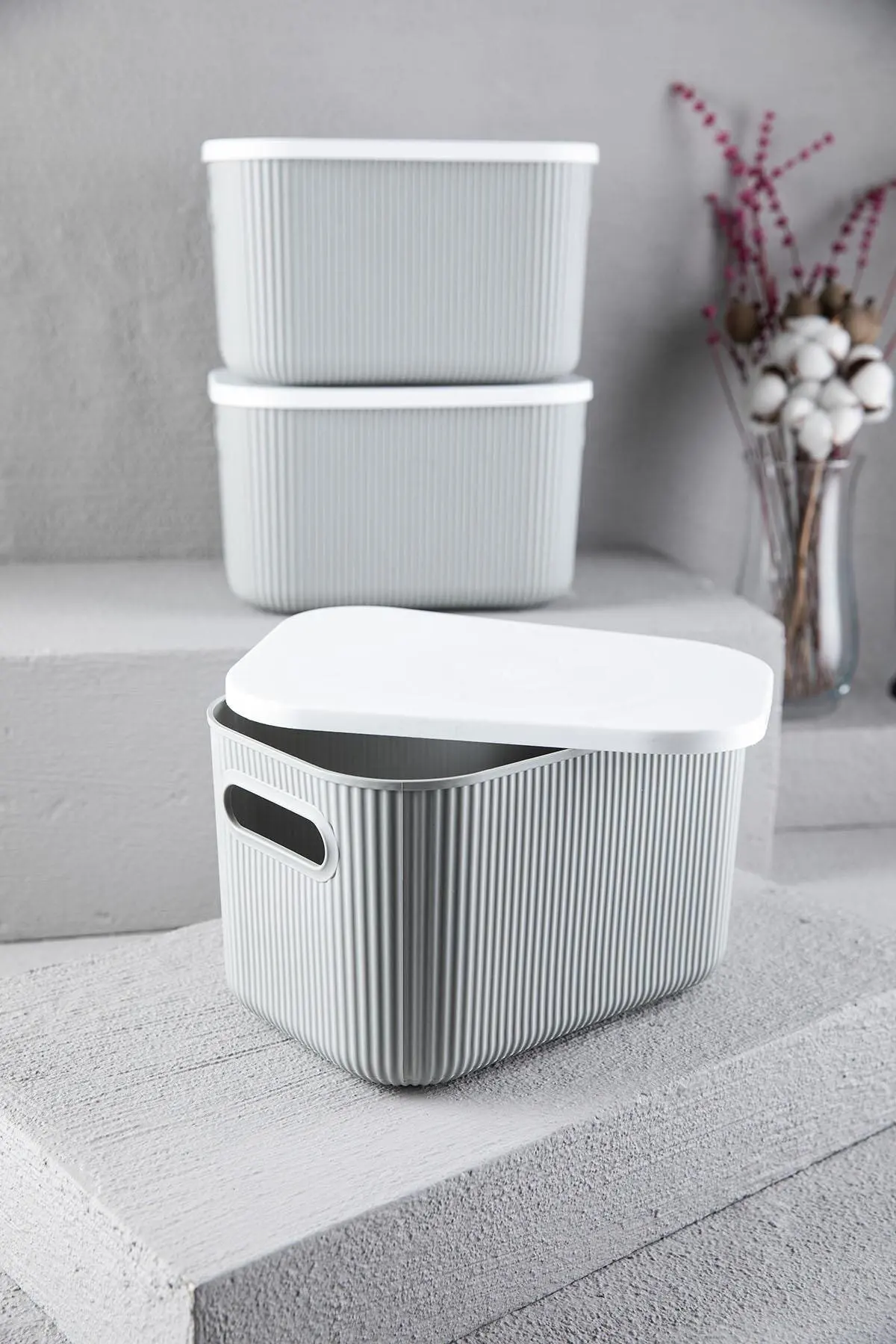 

3 Adet Storage 6 Lt Gri, Çok lı долдолу с алюминиевым покрытием капакуту, saksaklama Kutusu