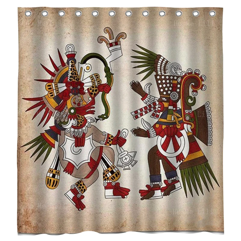 

The Ancient Toltec Civilization Gods Chief Quetzalcoatl Tezcatlipoca Overview Of Religion Shower Curtain By Ho Me Lili