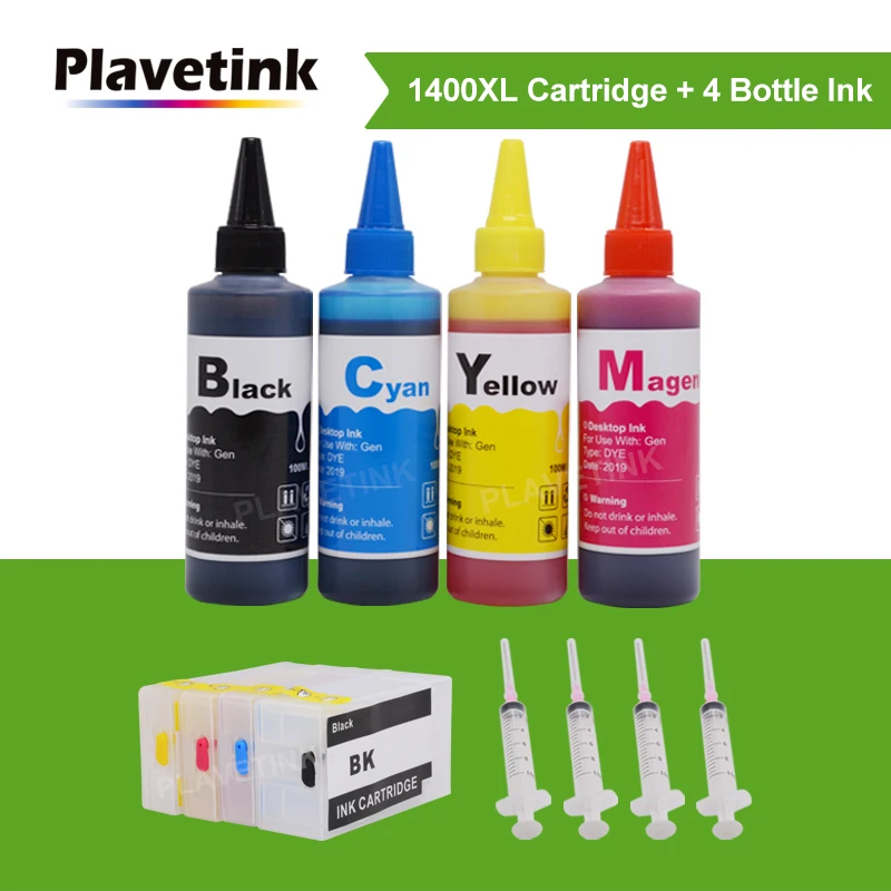 Картридж с чернилами для принтера Plavetink PGI 1400XL + наборы заправки чернил бутылки 4 ×