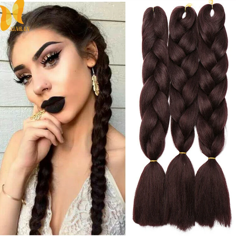 XINRAN розового и фиолетового цветов Голубой Белый Цвет большие синтетические косы