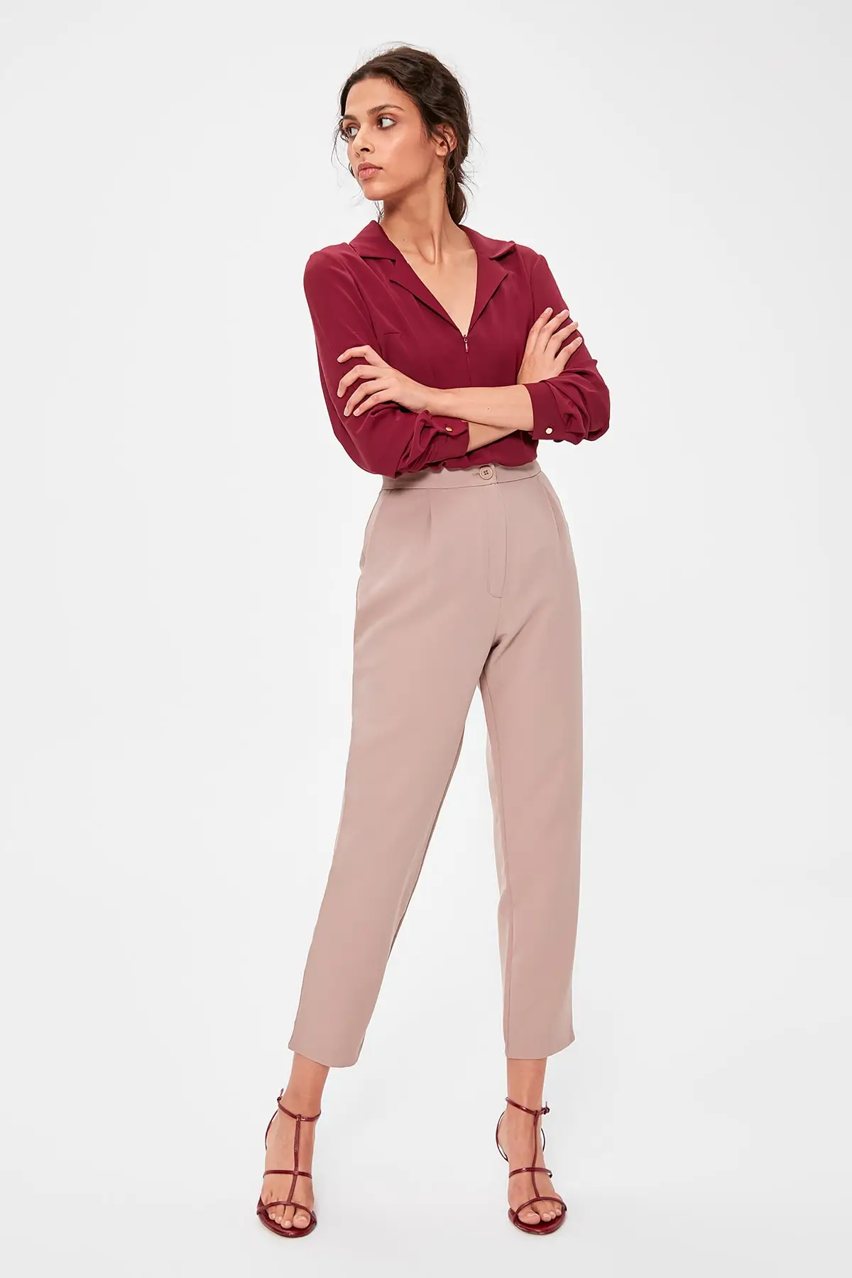 Брюки Trendyol Stone High Bel TWOAW20PL0172|Брюки| |
