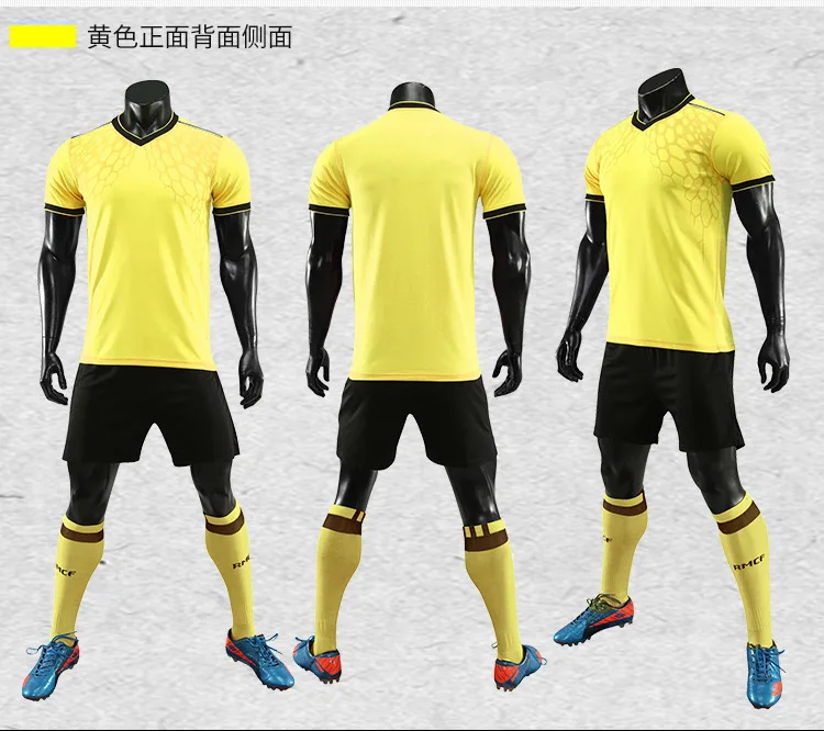Customize Soccer Jersey+Shorts Set Pure Color Sport Training V-Neck T-Shirts Design Team Logo Softball Uniform Adult Youth Kids | Спорт и