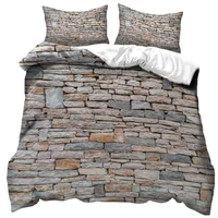 Light Grey Wall Tiles With Bumps On The Surface Effect Modern Stonework Duvet Cover Set By Ho Me Lili Bedding Decor