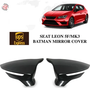 seat leon 5fmk3 2 pcs piano black color batman mirror cover 2012 2021 model year break car accessory new season design çerçeve free global