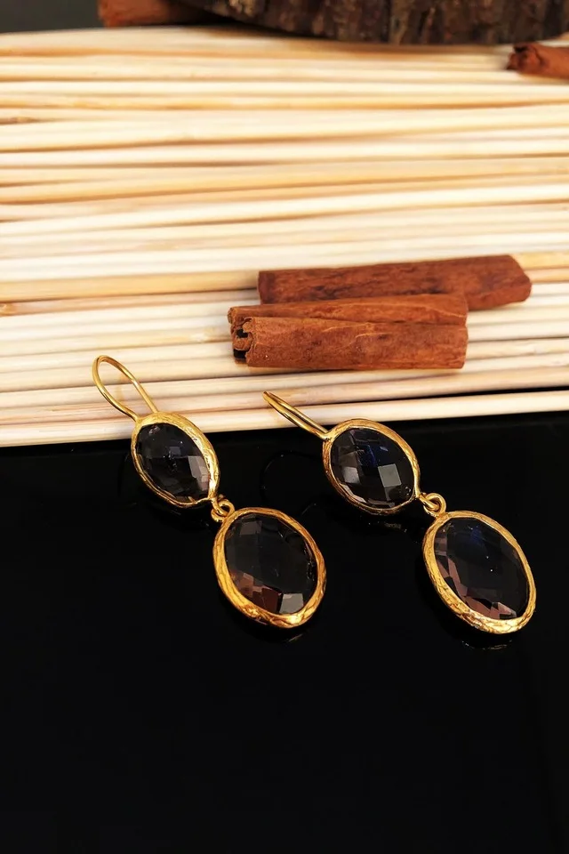 

Dr Stone Natural Stone handmade zircon Stone gold plated women Earrings 439799456