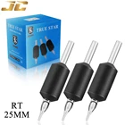 3579R Одноразовые Круглые тату-трубки с длинными наконечниками, мягкая резина, черный захват и трубка для тату-игл, 1 дюйм (25 мм), 20 шт.