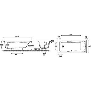 Acrylic bathtub Jacob Delafon Odeon up rectangular 160x75 (e6057ru-00) For bathroom Bathtubs Whirlpools Fixture Home Improvement |