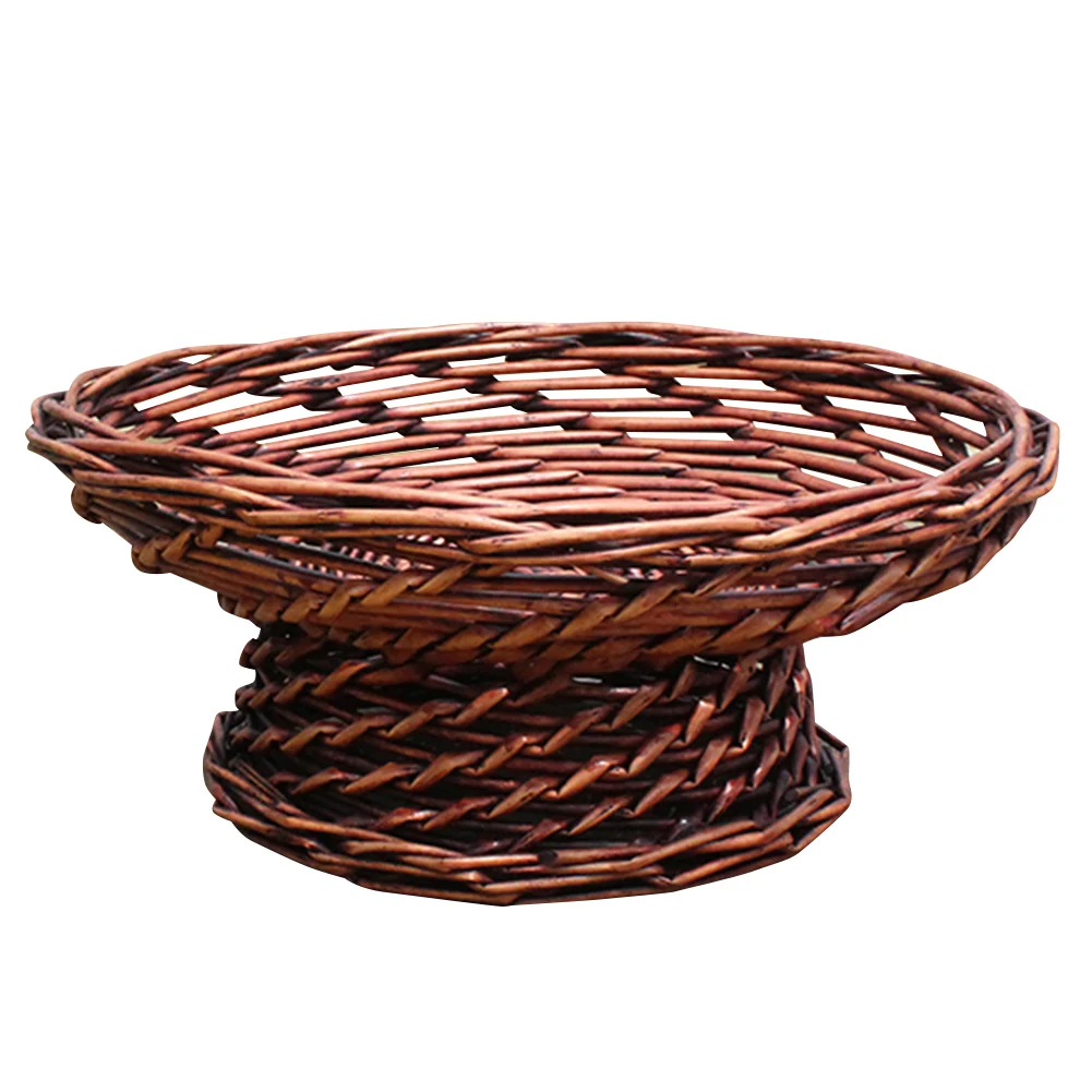 

Handmade Natural Bamboo Weaving Storage Tray Pastoral Style Eco-Friendly Kitchen Food Fruit Vegetables Snacks Storage Basket