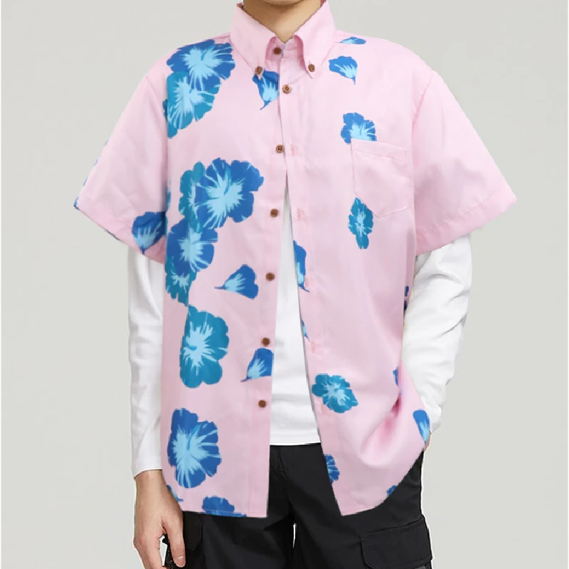 2022 Fashion Hawaiian Shirt Mens SK8 The Infinity Shirts Kyan Reki Cosplay Short Sleeve Printed Flower Shirt Men Korean Clothes