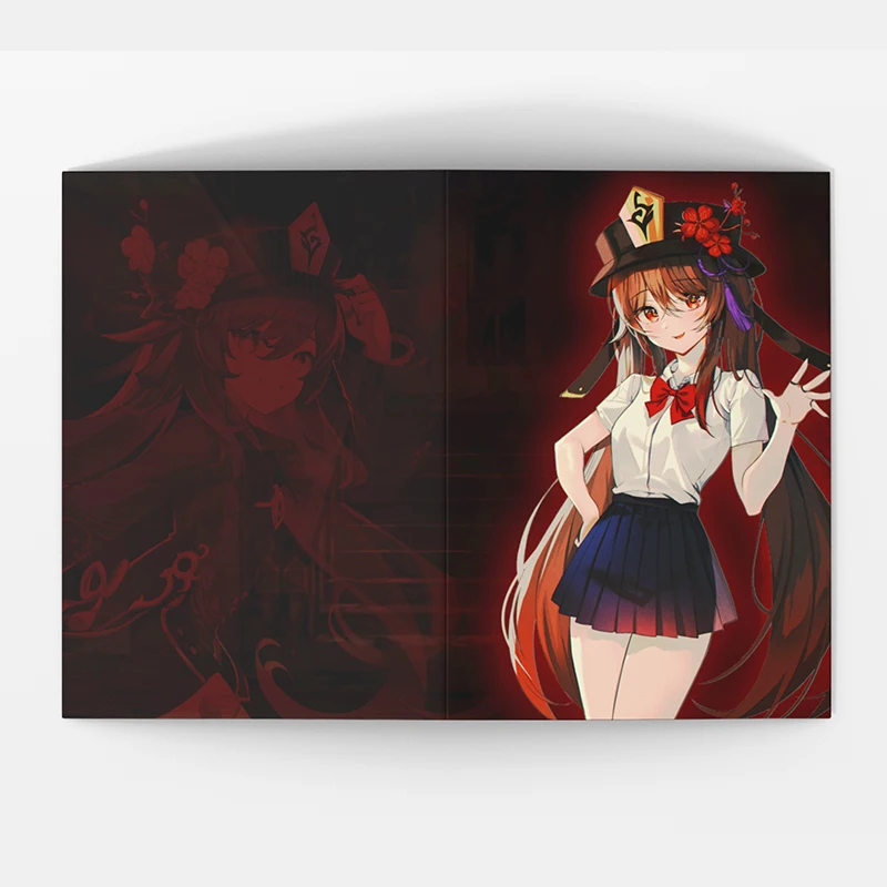 Обложка на паспорт аниме Genshin Impact Геншин Импакт Дилюк Сяо Альбедо Ху Тао Кокоми