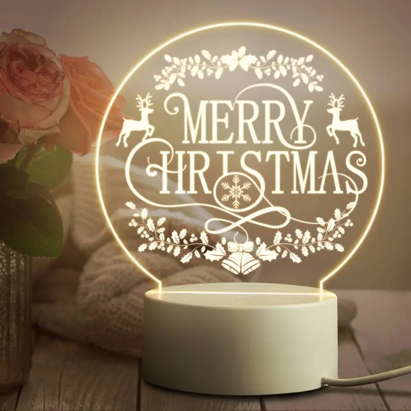 

Рождественский ночник, настольная лампа для спальни для детей, Санта-Клаус и Рождество, Рождество, Хэллоуин, подарок на день рождения для ре...