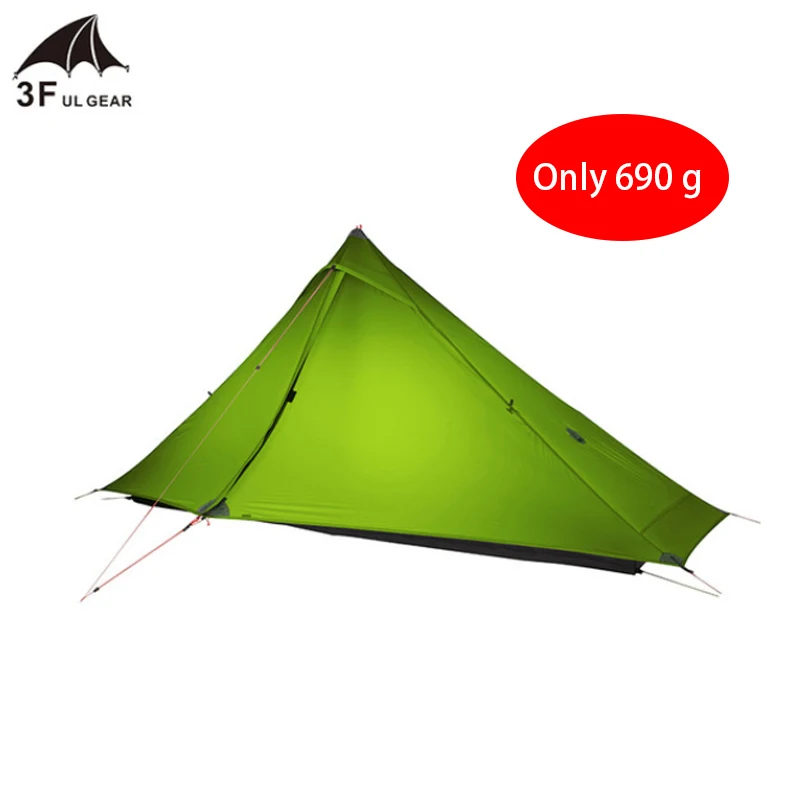 

3F UL GEAR Lanshan 1 pro Tent Oudoor 1 Person 3 Season Professional 20D Silnylon Rodless Tent Ultralight Camping Tent