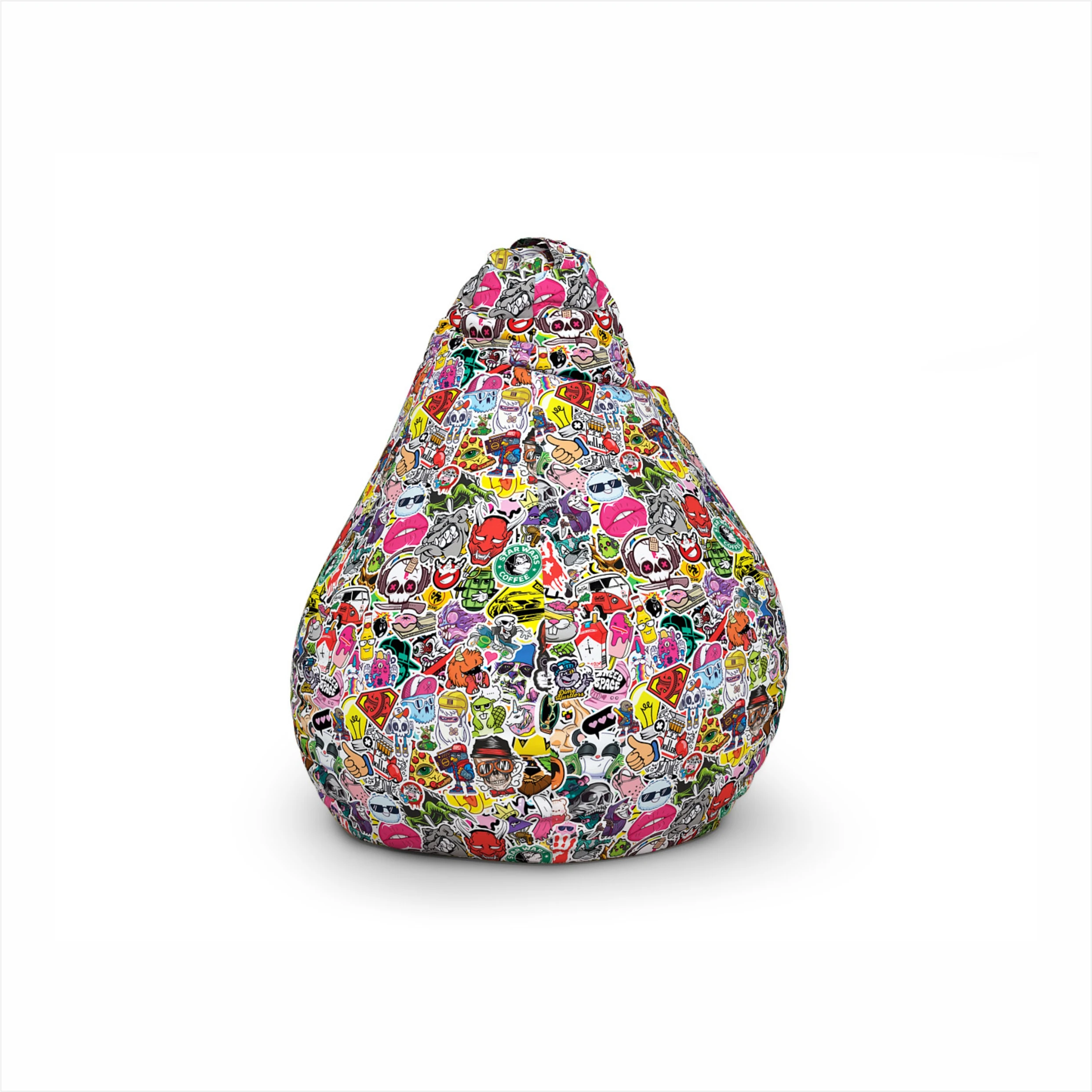 (B-043) Кресло-мешок &quotСмайлики&quot с чехлом и наполнителем / Бескаркасная мебель Для