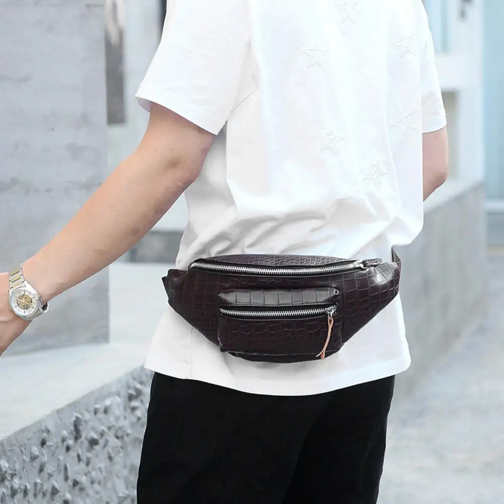 Твердые Цвет плеча Сумки каменный узор Для женщин Для мужчин талии Fanny Pack п из искусственной кожи дорожные нагрудные сумки для телефона