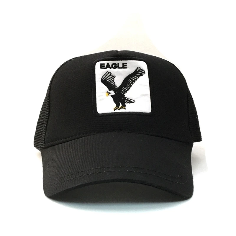 

Men's Eagle Cap Mesh Embroidered Fashion Standart Size Black Trucker Outdoor Streetwear Hip Hop Animal Casual