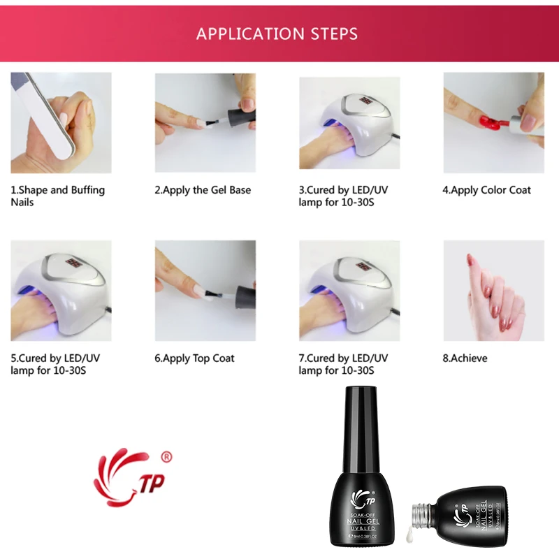 TP 8 мл 0 28 унций серия ярких цветов УФ-Гель-лак для ногтей смоляная лампа