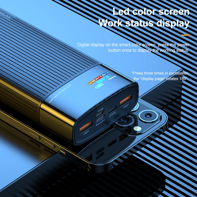 KUULAA Power Bank с цифровым дисплеем 20000mAh QC PD3.0 Quick Charge PowerBank USBпортативное внешнее