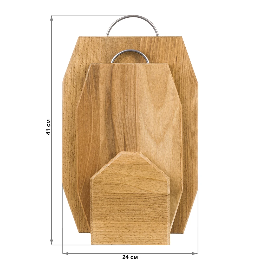 Set of 2 boards 39 5 х24 X1 4 cm and 33 х19 Elan Gallery beech Tableware on wooden stand | Дом и сад