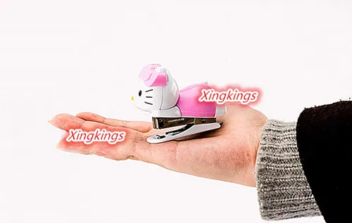 1 х Hello kitty Детские Канцелярские принадлежности мультфильм Мини милый портативный степлер набор