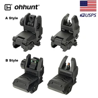 ohhunt ar 15 tactical flip up front rear sight set windage adjustment polymer sights 20mm rail for rifle handguards