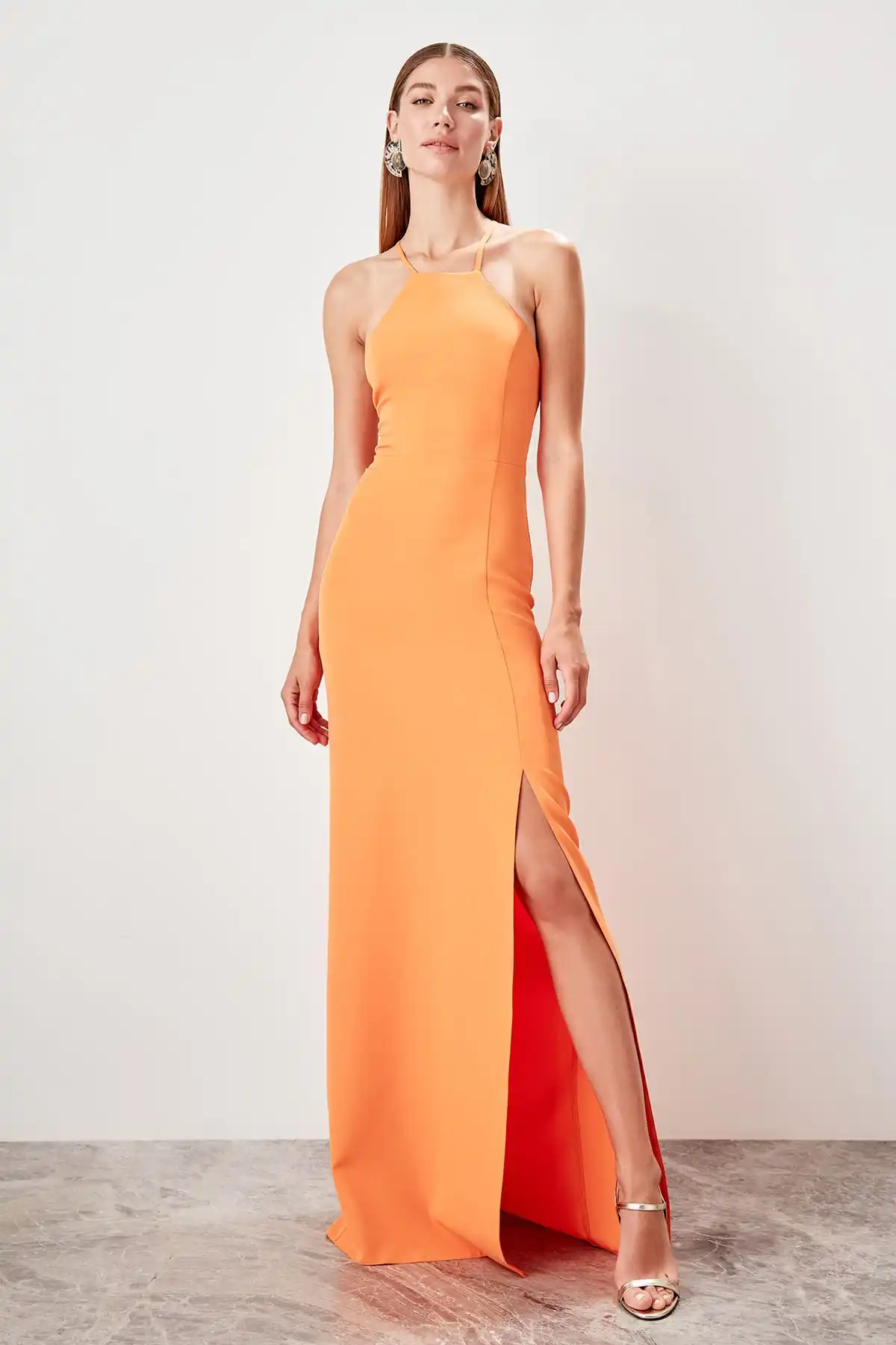 Trendyol воротник деталь вечернее платье TPRSS19AE0006|Вечерние платья| |
