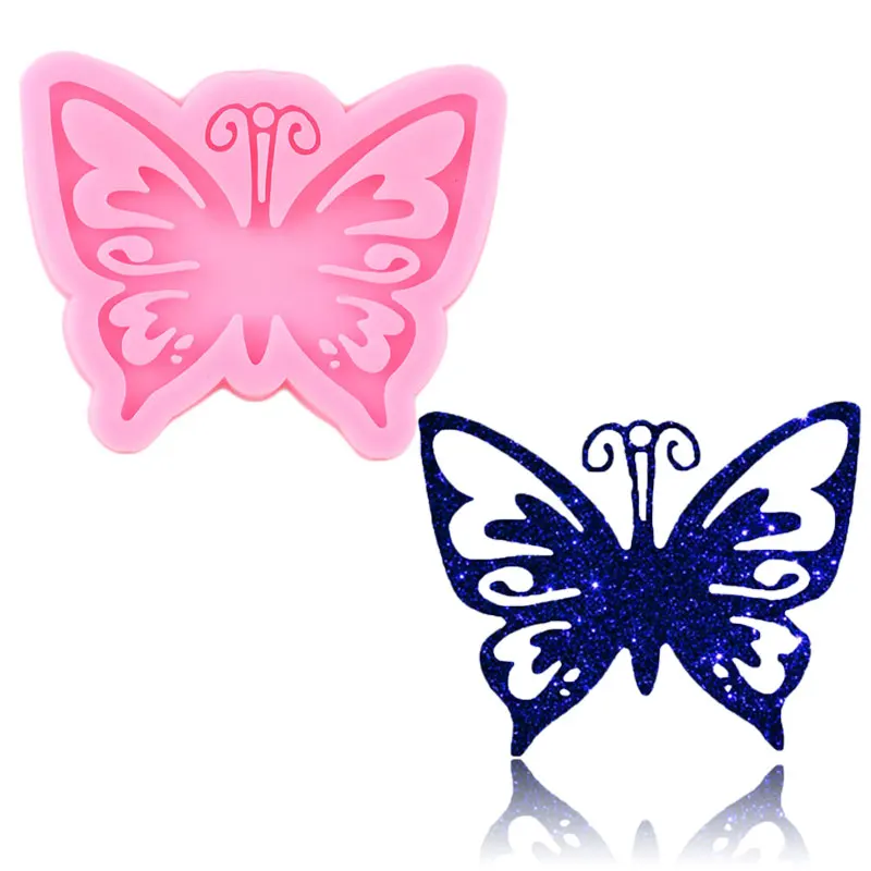 

Shiny Glossy Butterfly Silicone Mold Keychain Making Molds Handmade Eardrop Epoxy Mould Necklace Jewelry Epoxy Crafting Moulds