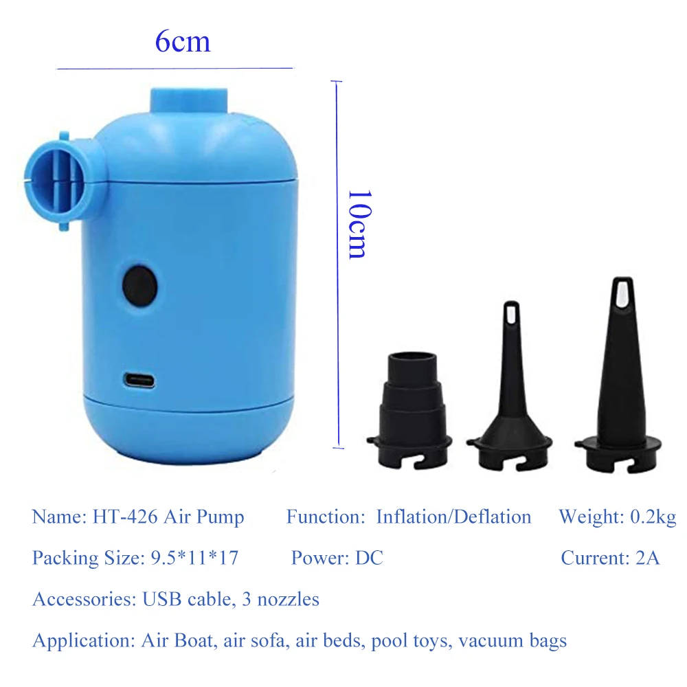 Надувает/сдувает дизайн Портативный USB Электрический воздушный насос матрас