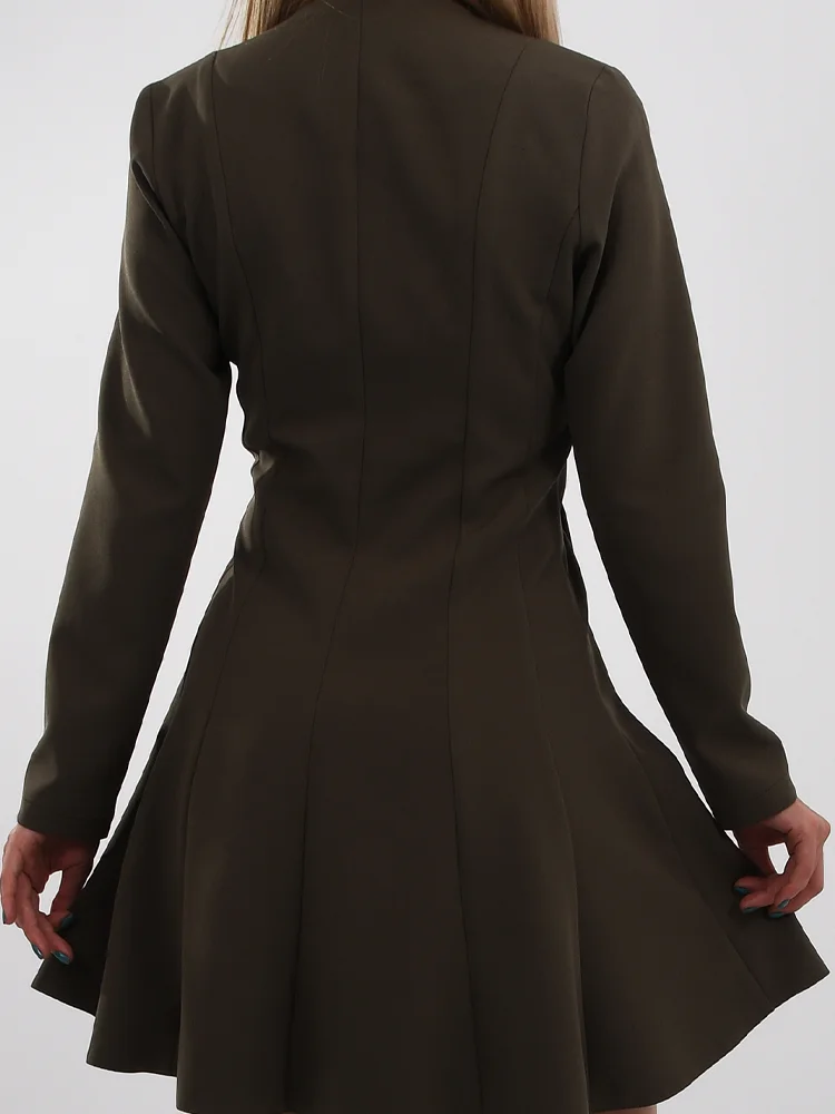 

V-Neck Mini Wrap Dress - Khaki - Schapshik brand